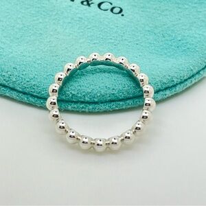 Tiffany & Co. Sterling Silver 925 Ziegfeld Beaded Ring Size 6.5